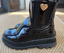 Patent black River Island boots