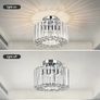 Crystal Ceiling Light - Easric Modern Ceiling Lights Living Room LED Ceiling Lighting Industrial Chandeliers Ceiling Lights for Bedroom Hallway Kitchen Bathroom,Chrome Image 3