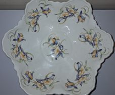 SALE!  Large AYNSLEY England JUST ORCHIDS Scalloped Fine Bone China Bowl