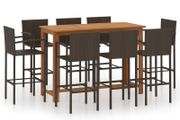 9 Piece Garden Bar Set Brown