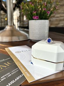 Unheated Untreated Natural Sapphire Diamond Platinum Ring