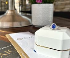 Unheated Untreated Natural Sapphire Diamond Platinum Ring