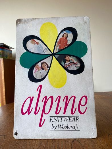 Vintage Shop Ad / Showcard for Alpine Knitwear by Woolcraft