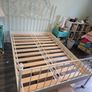 IKEA Double bed - white metal frame with mattress and under-bed storage Image 3