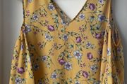 Primark ladies yellow floral top new