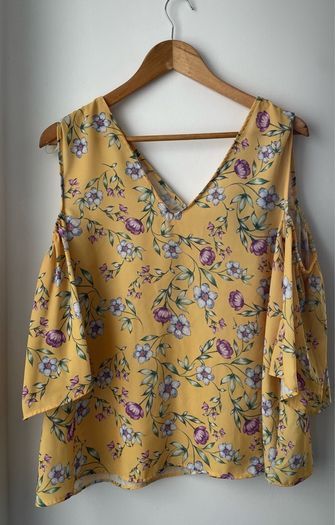 Primark ladies yellow floral top new