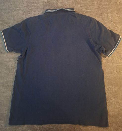Fred Perry Twin Tipped Polo Shirt Men's Size XL Slim Fit Blue