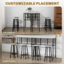 6-Piece Bar Table Set, 2 Breakfast Tables with 4 Stools, Counter Height Dining Tables & Chairs for Kitchen, Living Room, Grey Image 5