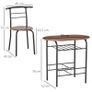 2-Seater Bar Stool and Table Set w/ Bottle Storage Shelf Wood Tone (FREE SHIPPING) Image 3