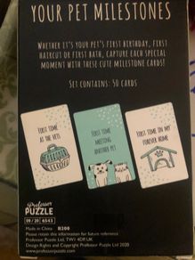 New Pet Milestone Cards