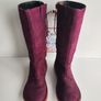 Dr Martens 3B28 burgundy midcalf wedge leather suede boots UK4 EU37 US6 Image 2