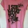 Girls Fab T-shirt Age Age 10-12 Years Pink With Logo I See What You See. Super condition Image 4