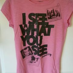 Girls Fab T-shirt Age Age 10-12 Years Pink With Logo I See What You See. Super condition