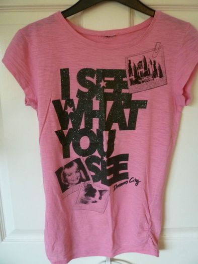Girls Fab T-shirt Age Age 10-12 Years Pink With Logo I See What You See. Super condition