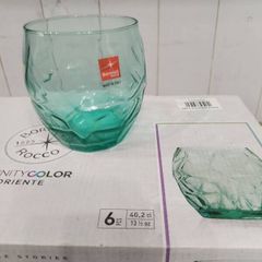 New boxed Set 6 Glasses. Cool Green