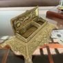 Vintage Ornate Brass Postage Stamp Keepsakes Box Image 8