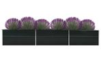 Garden Raised Bed Galvanised Steel 480x80x77 cm Anthracite