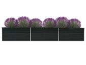Garden Raised Bed Galvanised Steel 480x80x77 cm Anthracite