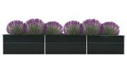 Garden Raised Bed Galvanised Steel 480x80x77 cm Anthracite
