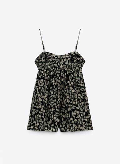 Zara metallic thread playsuit with pockets