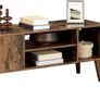 _Retro Lowboard TV Unit in 50/60s Look Retro Furniture for Your Flat Screen Games Consoles Living Room Office Wood Effect Image 2