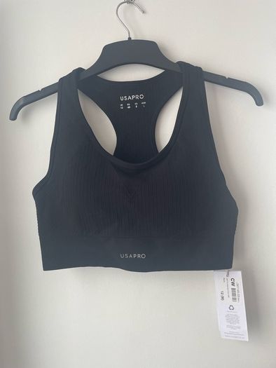 USA Crop Top black medium support size UK 12 New