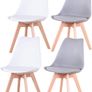 Set of 4 Dining Room Chairs with Solid Beech Legs, Kitchen Chairs, Upholstered Chairs with Backrest, Living Room Chairs, Office Chairs, Image 8