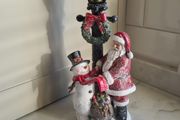 Santa &amp; Snowman with Lighting Street Lamp