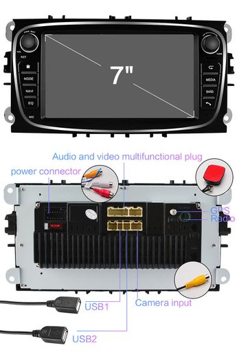 4G Android 8.1 2 Din Car Radio bluetooth multimedia video player For Ford Focus S-Max Mondeo 9 Kuga Galaxy C-Max navigation GPS audio 2din