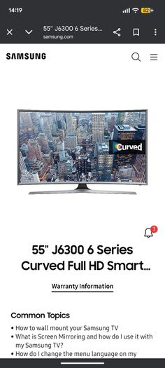 Samsung UE55J6300AK 6 Series - 55" LED-backlit LCD TV - Full HD