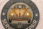 Cast Iron Hand-Painted Wall Volkswagen Crest