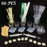 66 PCS Epoxy Resin Tools Kit, Silicone Mold Tool Included Measuring Cup, Silicone Mixing Cups, Tweezers with Mixing Sticks, Dropping Pipette, Finger Cots, Sanding Strip for Jewelry DIY (FREE POSTAGE) Image 2