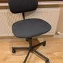 Grey Swivel Wheeled Office Chair With Backrest Image 2