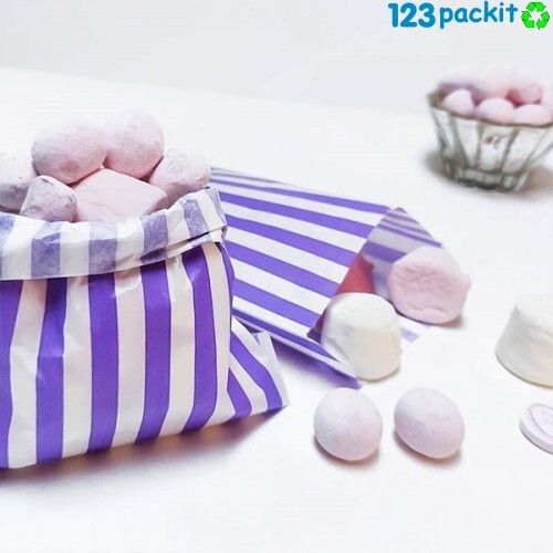 200 x Striped Paper Candy Bags - Assorted Colours  job lot 200 for 6 euro