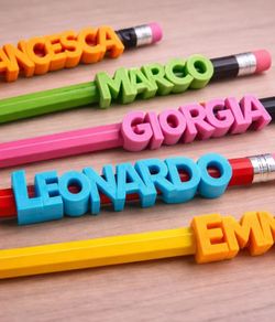 Customisable Child's name tag for pencils