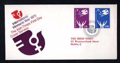1975 Ireland International Women's Year Commemorative Stamp Illustrated The Irish Times Addressed First Day Cover (FDC)