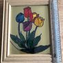 Framed Glass Painting of Tulips Image 3