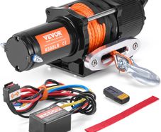 Electric Winch ATV UTV 2041.2 kg Synthetic Rope Waterproof Remote Control