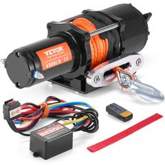 Electric Winch ATV UTV 2041.2 kg Synthetic Rope Waterproof Remote Control