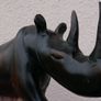 Vintage Hand Carved Wood Rhino 13" Sculpture Folk Art Figurine Image 6