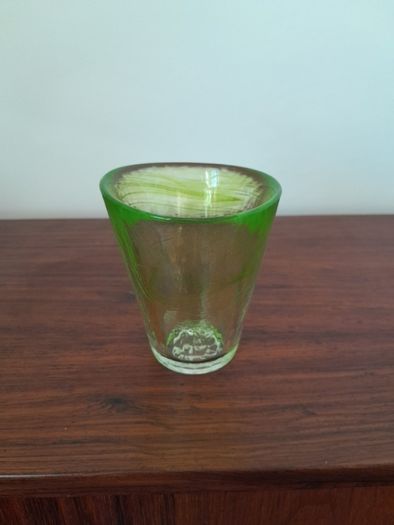 Vintage Kosta Boda Green Swirl Glass