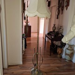 Antique Victorian Art Nouveau Brass Telescopic Floor Lamp Adjustable Standard Light