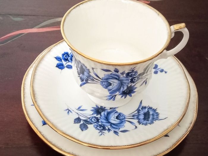 Vintage Clare Blue Floral Pattern Tea Set.