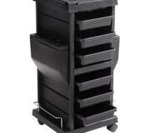 Ultimate Salon Trolley Cart, Lockable Beauty Salon Cart for Stylist with 6 Removable Drawers & Tool Holder, Plastic Hairdressing Rolling Cart with Lockable