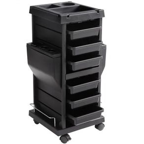 Ultimate Salon Trolley Cart, Lockable Beauty Salon Cart for Stylist with 6 Removable Drawers & Tool Holder, Plastic Hairdressing Rolling Cart with Lockable