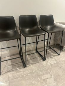 Bar Stools Grey leather