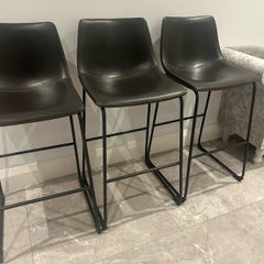 Bar Stools Grey leather