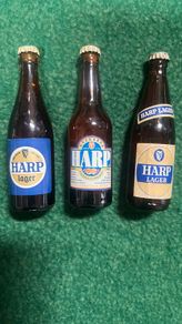 3 miniature Harp Bottles 1970s