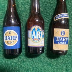 3 miniature Harp Bottles 1970s