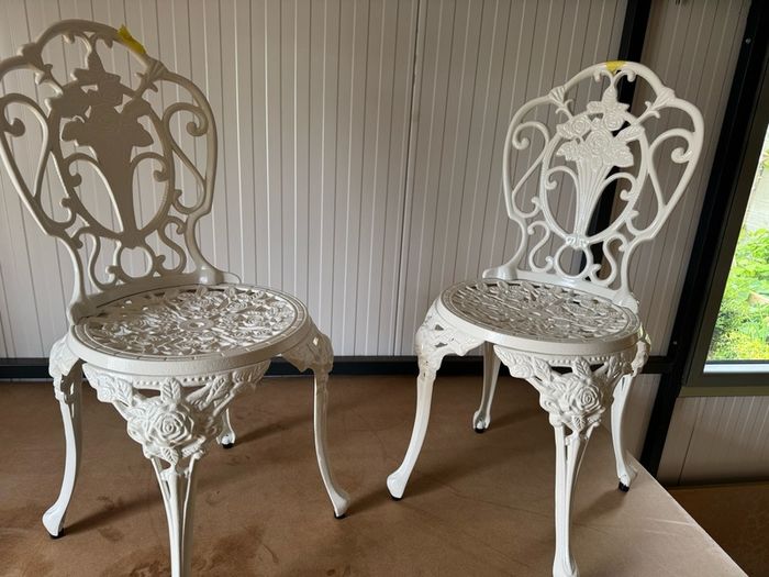 Wrought iron garden chairs